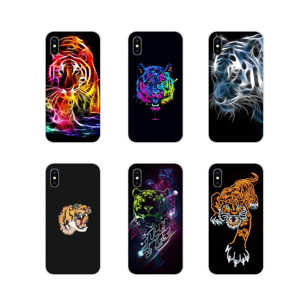 Светящиеся аксессуары с тигром чехлы для телефонов Apple iPhone X XR XS MAX 4 4S 5 5S 5C SE 6 6S 7 8 Plus
