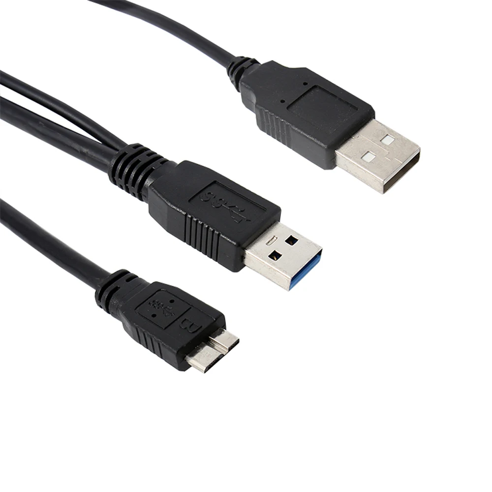 MOSUNX 1pc Dual A to Micro B USB 3.0 Y Cable Move Hard Disk Drop Shipping Futural Digital Hot Selling F35 | Компьютеры и офис