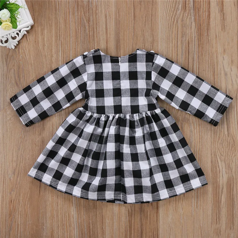 Emmababy Plaid Girls Dresses Long Sleeve 2017 New Clothes Cotton Children Toddler Baby Girl Clothing Kids | Детская одежда и обувь