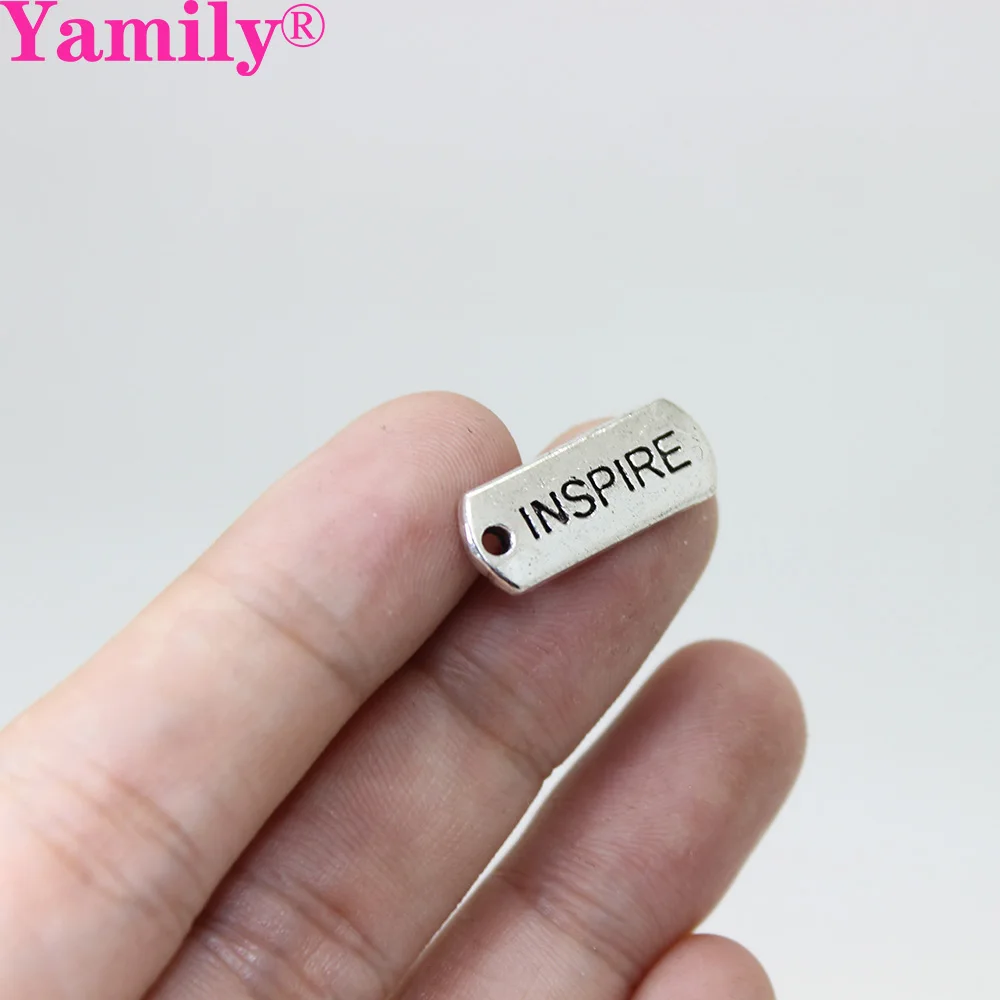 Yamily 12 шт./21*8 мм ярлык для Inspire серебряный золотой тон подвеска фото свободная