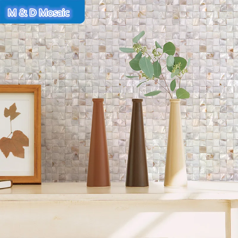 Роскошные 3D натуральный чистый белый перламутр Sea Shell Мозаичная плитка MD-S03 кухня