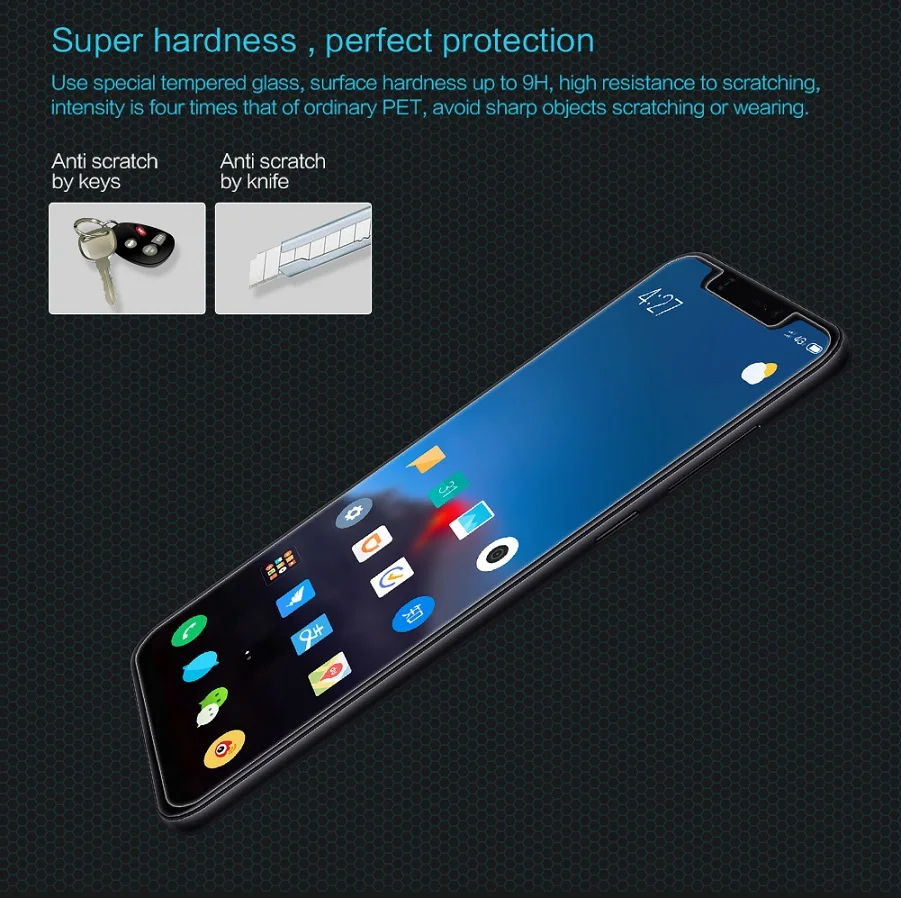 Защитная пленка для экрана xiaomi mi 8 6,21 NILLKIN Amazing H/H+ PRO 9H из закаленного стекла mi 8 для защиты экрана xiaomi mi 8