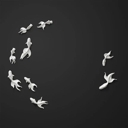 Новое поступление золотые рыбки/сорока ручной работы часы современный дизайн настенные часы хороший подарок высокое качество украшение дома продукт - Цвет: only goldfish