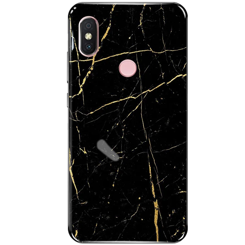 Colorful Stone Phone Case For Xiaomi Mi A2 MiA2 Cases Granite Marble Pattern Soft Silicone TPU Cover 6X Mi6X |