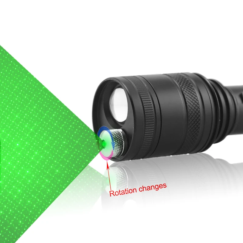 CWLASER 2-в-1 3-режим 5mW 532nm Зеленая лазерная указка с Масштабируемые 600 люмен светодиодный фонарик(черный