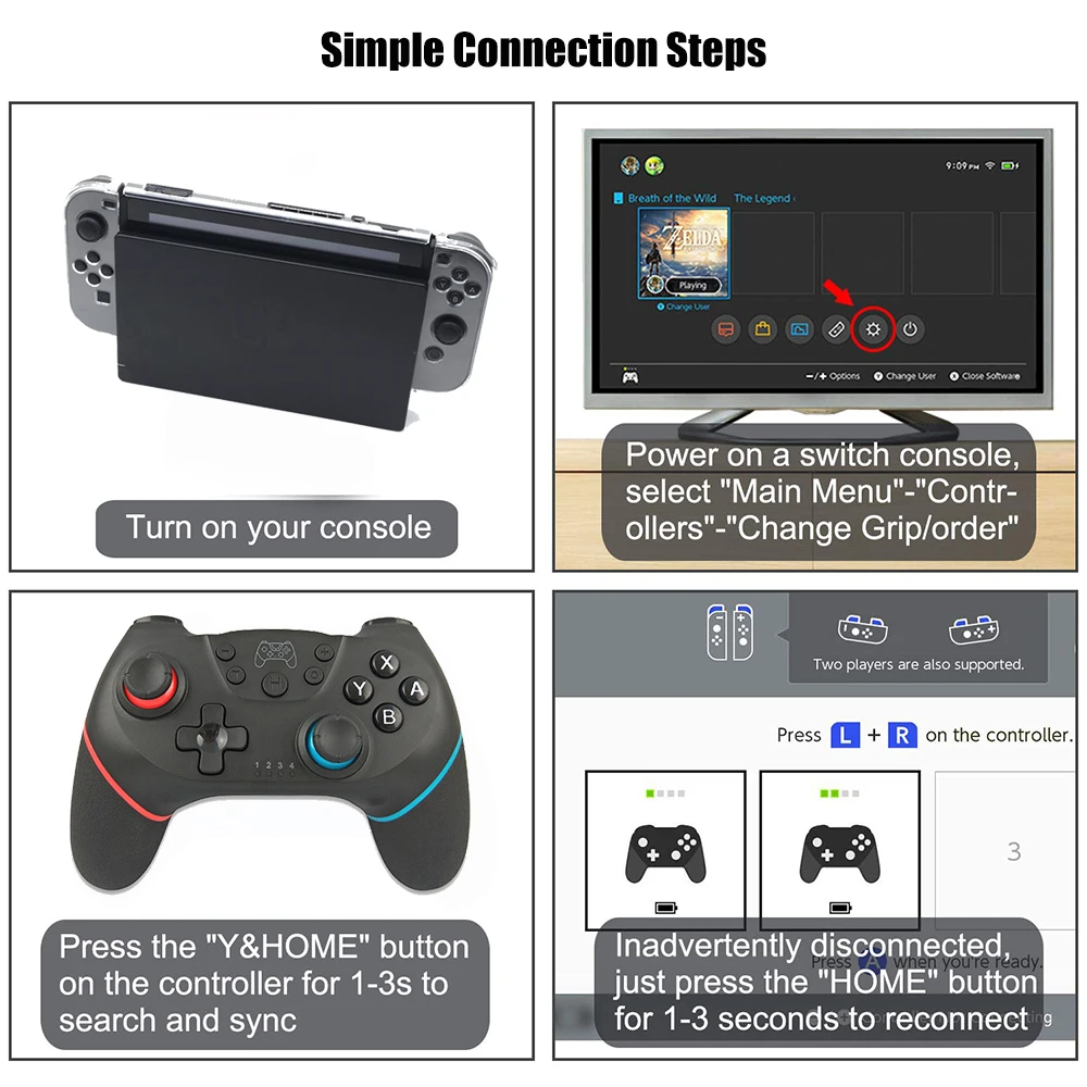 Беспроводной контроллер Bluetooth для Nintendo Switch Pro пульт дистанционного управления