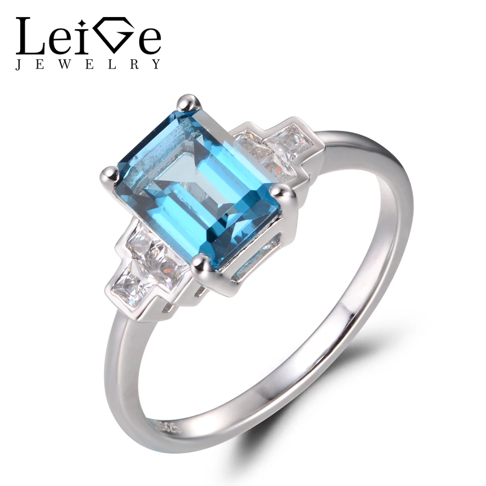 Женское Винтажное кольцо обручальное с синим топазом в Лондоне|925 sterling gemstone