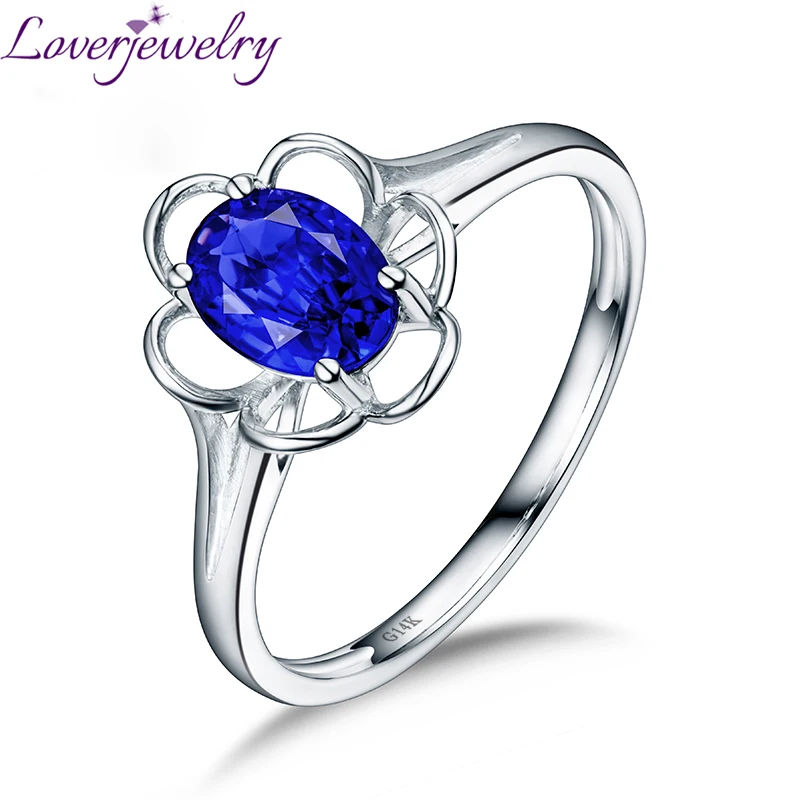 Loverювелирное кольцо 14Kt из белого золота овальные циркониевые кольца для