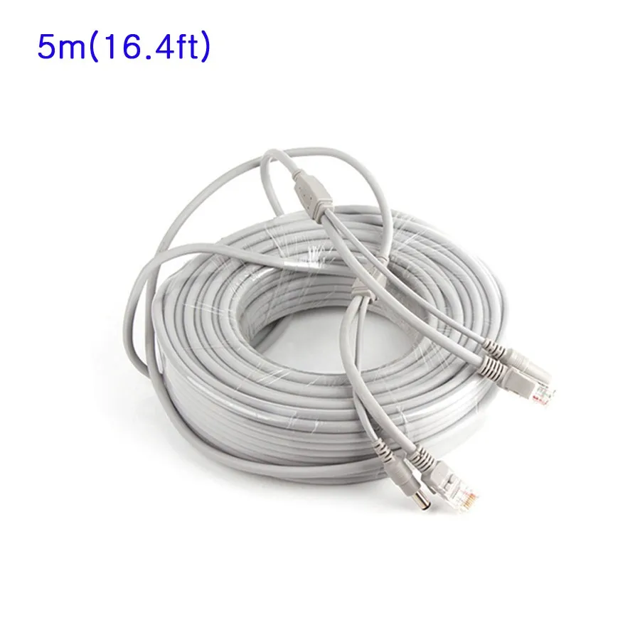 Сетевой кабель для камеры видеонаблюдения удлинитель CAT5/5e 5 м 16 4 фута RJ45 12 В