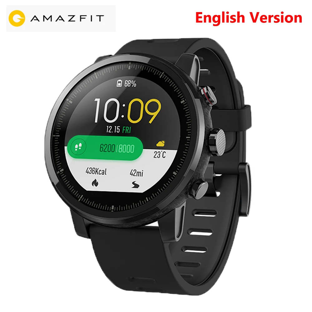 Huami Amazfit 2 спортивные Смарт часы gps 5ATM пульсометр водонепроницаемый анти потеря