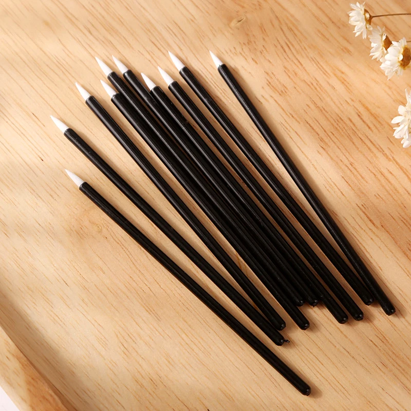 

50pcs Disposable Eyeliner Brushes Individual Applicator Superfine Fibre Swab Eye Liner Liquid Wand Eye Liner Professional Brush