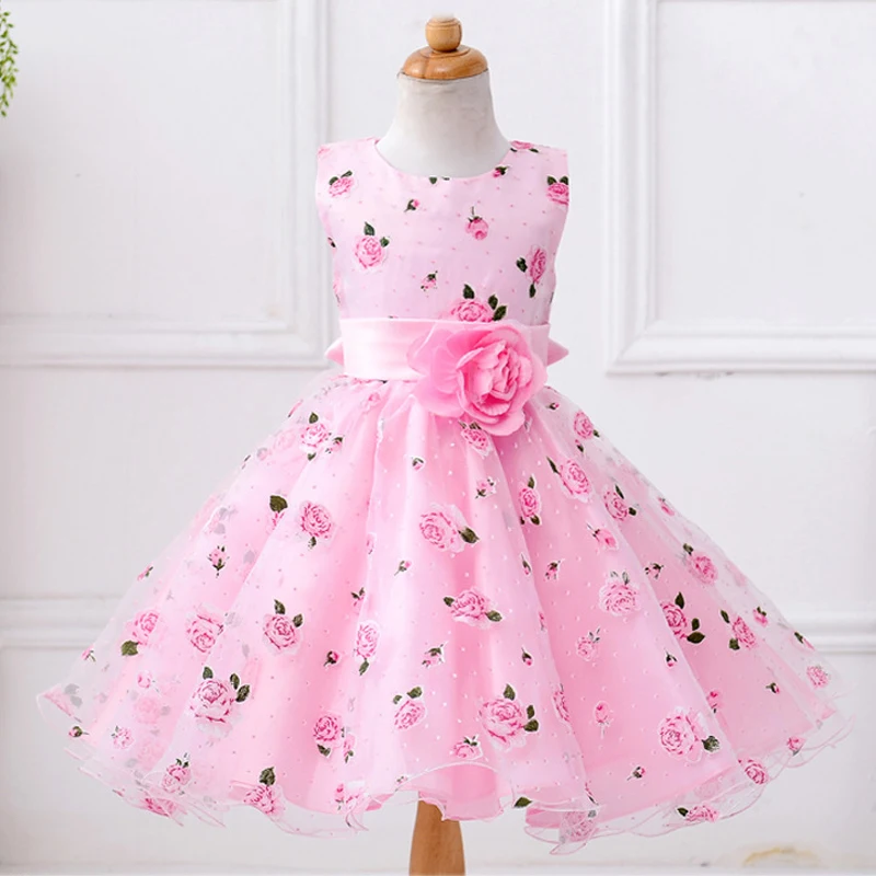 Girls dress flower dresses for little girl wedding party pink purple voile sleeveless vestido de festa longo saia falda | Детская одежда