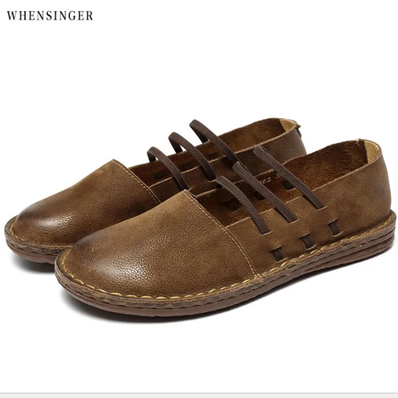 Shoes Woman 2018 Genuine Leather Women's Flat Shoes Casual Loafers Slip On Women Shoes Flats Soft Moccasins Lady Driving Shoes