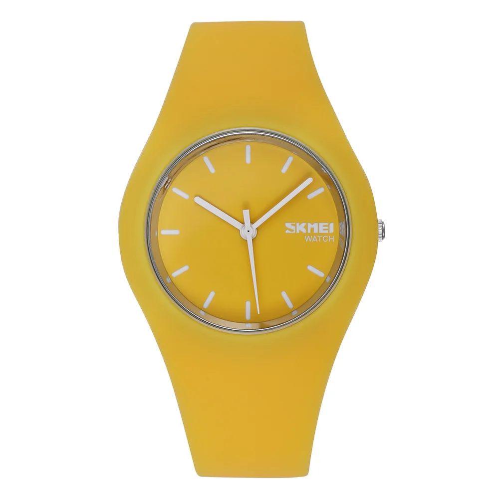 yellow Новые модные женские спортивные часы, силиконовые мужские повседневные часы, кварцевые часы для студентов, Relogio MasculinoRelogioFeminino RelojMujer - Цвет: yellow