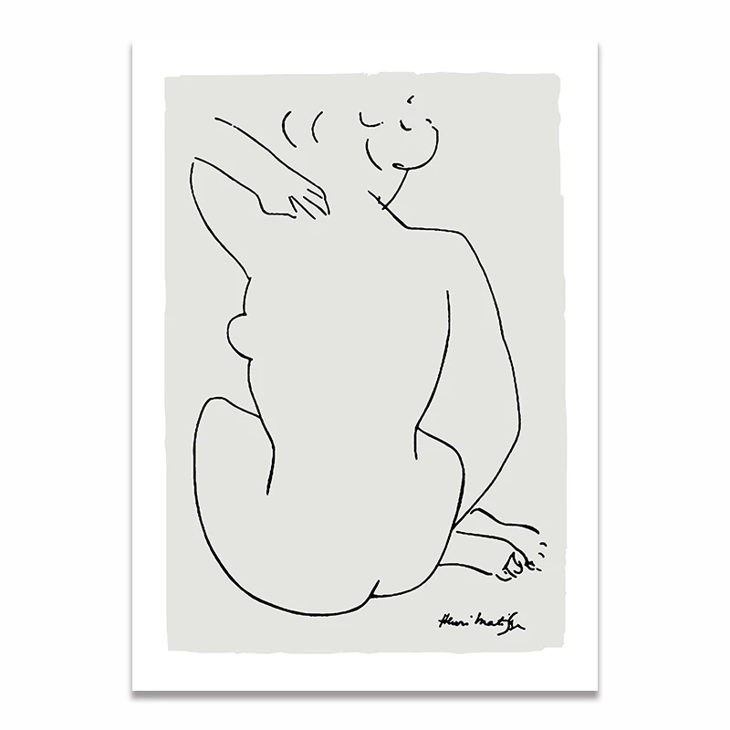 B Matisse Picasso Sketch коллекция винтажная мода постеры и принты Холст Живопись Искусство настенные картины для украшения дома - Цвет: B