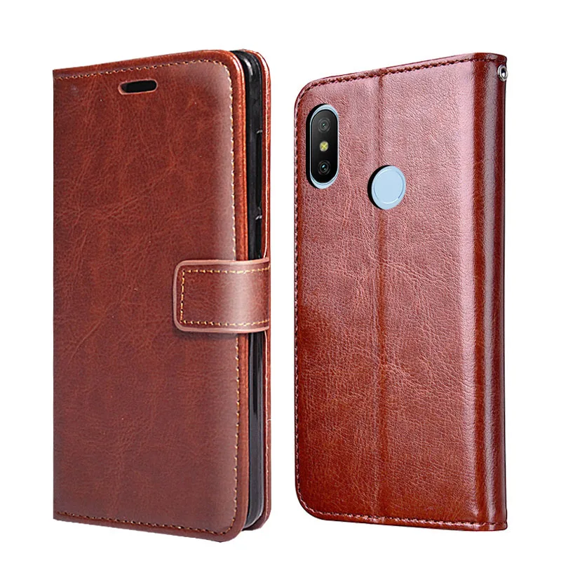 Чехол из искусственной кожи для Xiaomi Redmi Note 6 Pro Ретро Бумажник Кожаные чехлы