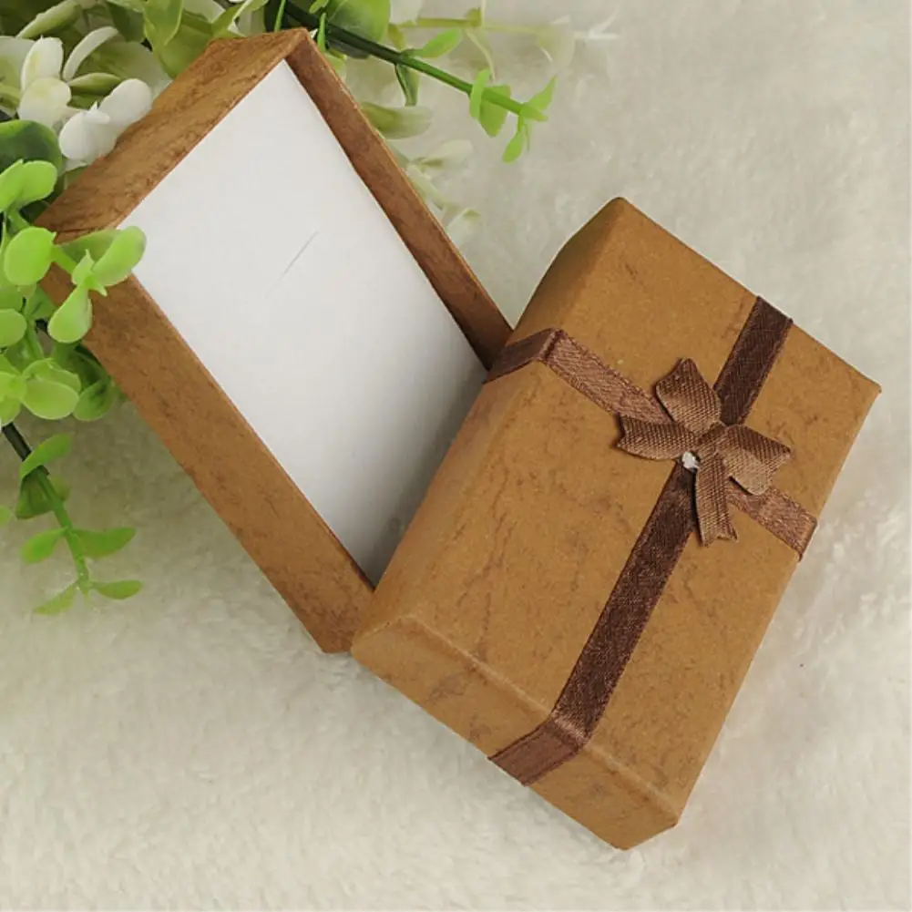 8x5x2.5cm Brown Модный Красочный 1 шт. 4x4x3 см/8x5x2,5 см/9x7x3 см органайзер для ювелирных изделий Коробка для хранения колец Милая коробка маленькая Подарочная коробка для колец Серьги - Цвет: 8x5x2.5cm Brown