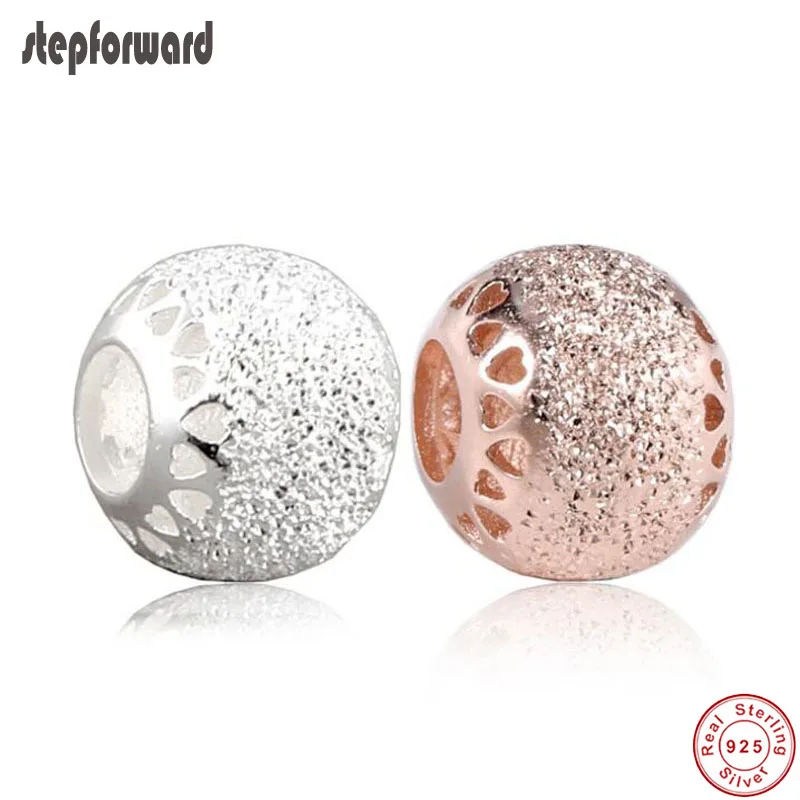 

DIY New Arrival Top Quality DIY Frosted 925 Sterling Silver Round Charm for Bracelet