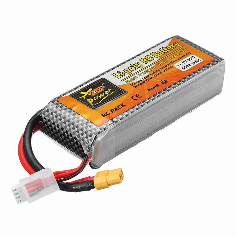 Высокое качество ZOP Power 11 1 В 6500 мАч 30C 3S XT60 вилка перезаряжаемая Lipo батарея RC