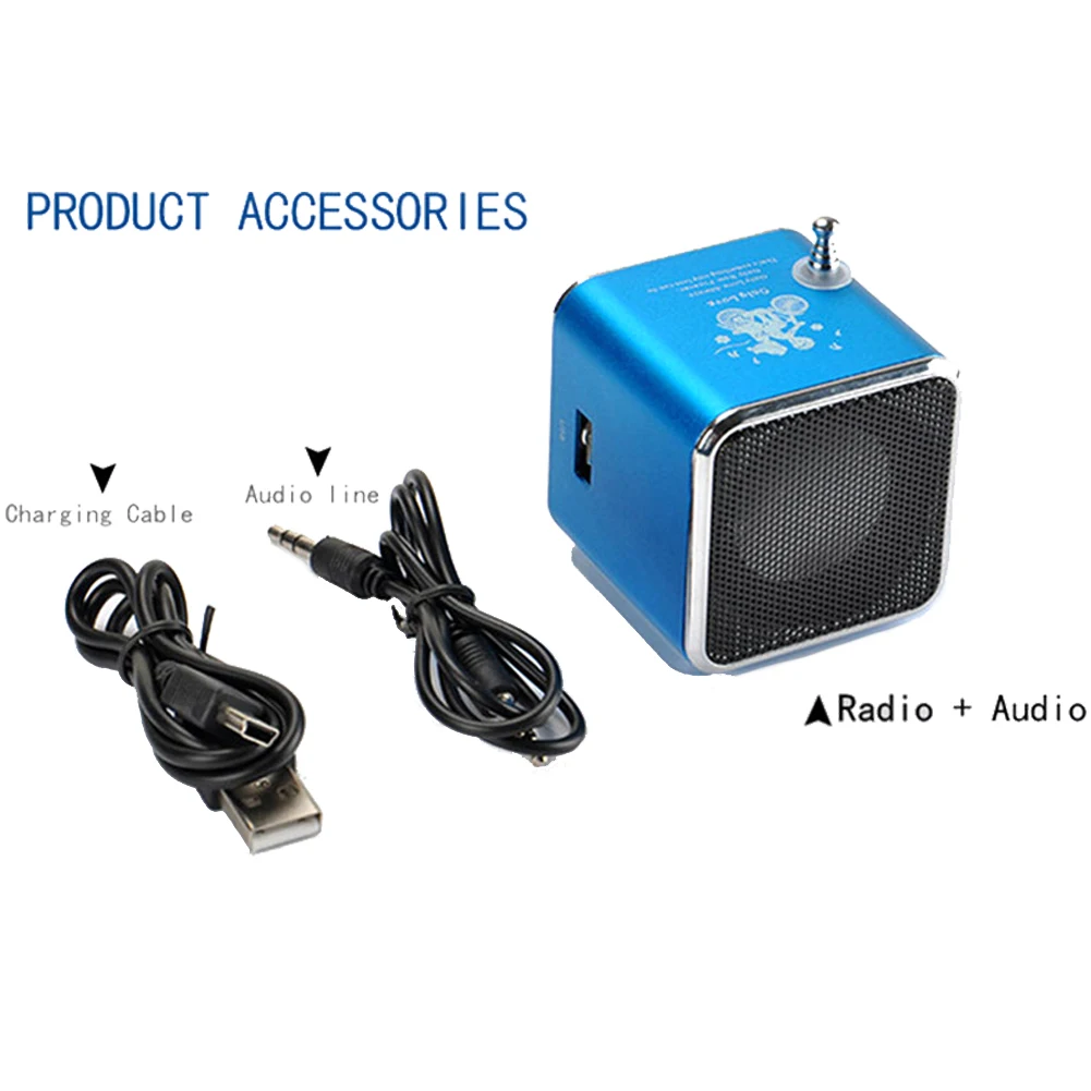 3 Вт Портативный перезаряжаемый светодиодный музыкальный стерео медиа динамик с