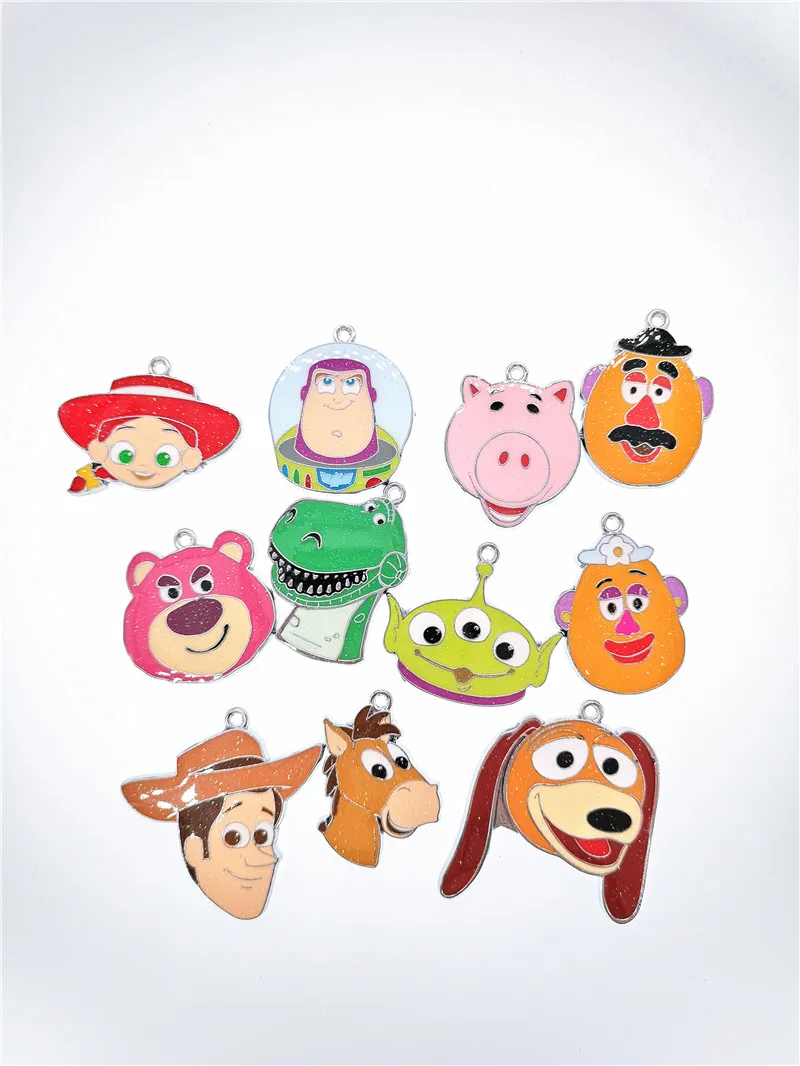 100pcs Cartoon Toy story Metal Charm Key chain necklace Pendants DIY Jewelry Making Accessories | Украшения и аксессуары