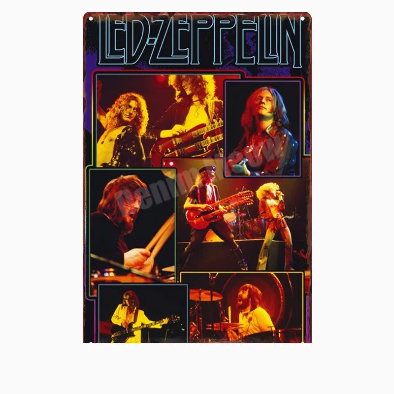 B Led Zeppelin табличка металлические пластины клуб бар кафе концерт Украшение Рок музыка Оловянная вывеска стены Искусство Плакат Винтаж Домашний Декор MN111 - Цвет: B