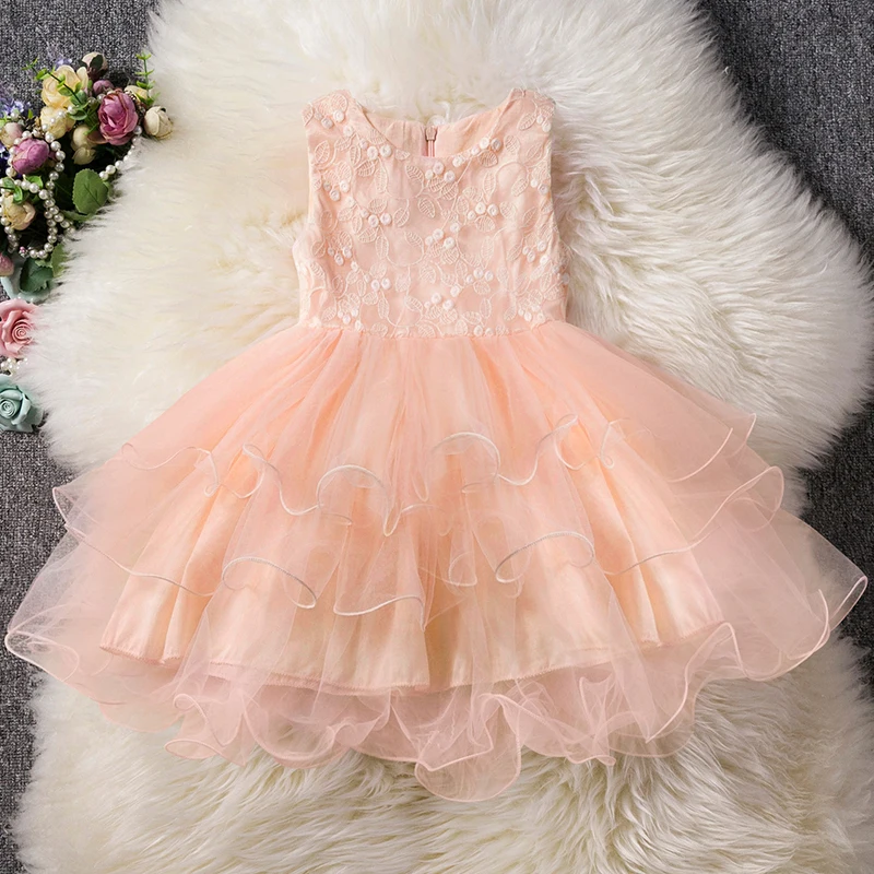 BOTEZAI summer new baby kid girl embroidered lace tutu dress little princess flower wedding party | Детская одежда и обувь