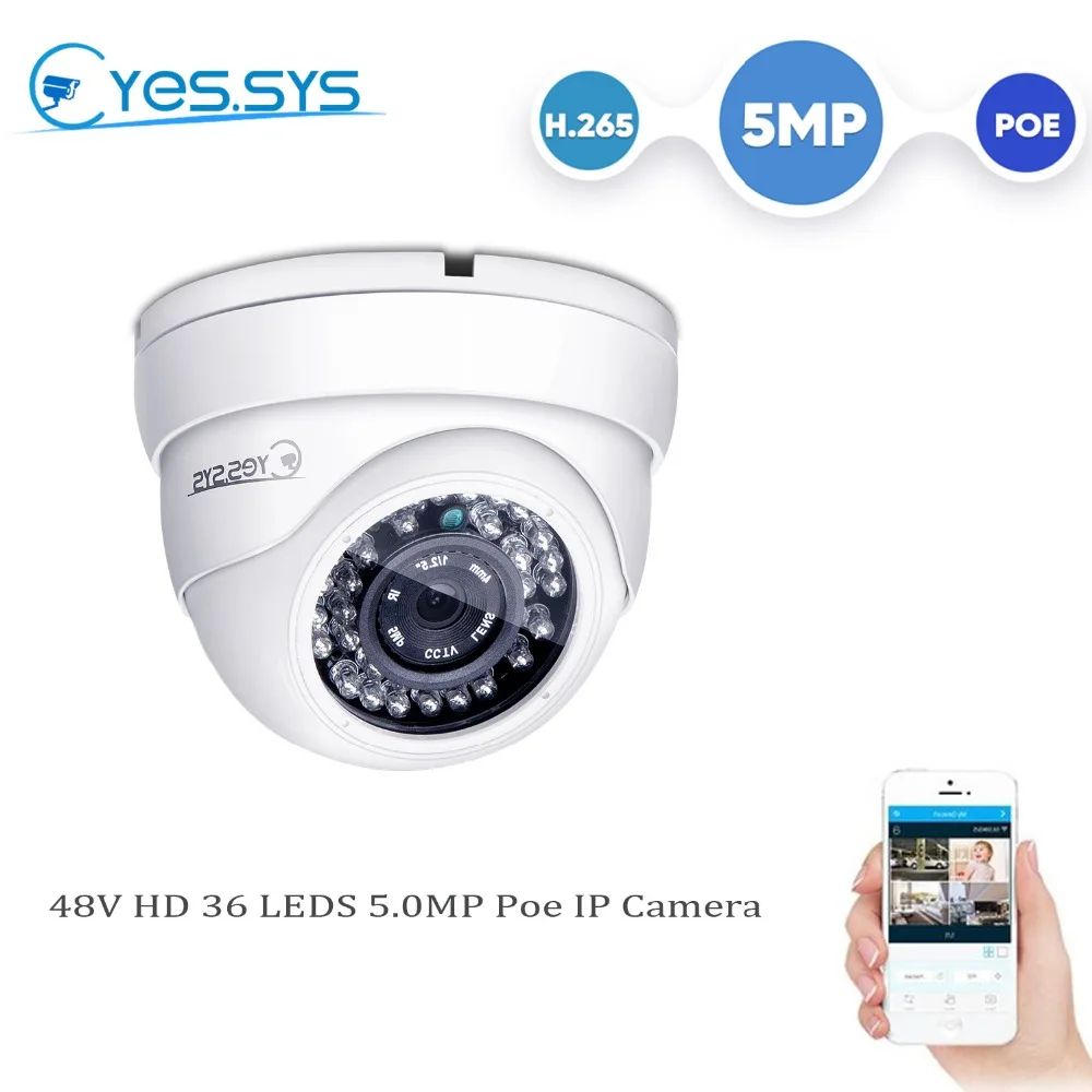 Камера видеонаблюдения Eyessys H.265 купольная IP-камера POE с 36 светодиодами 2 МП/3 Мп/5 МП