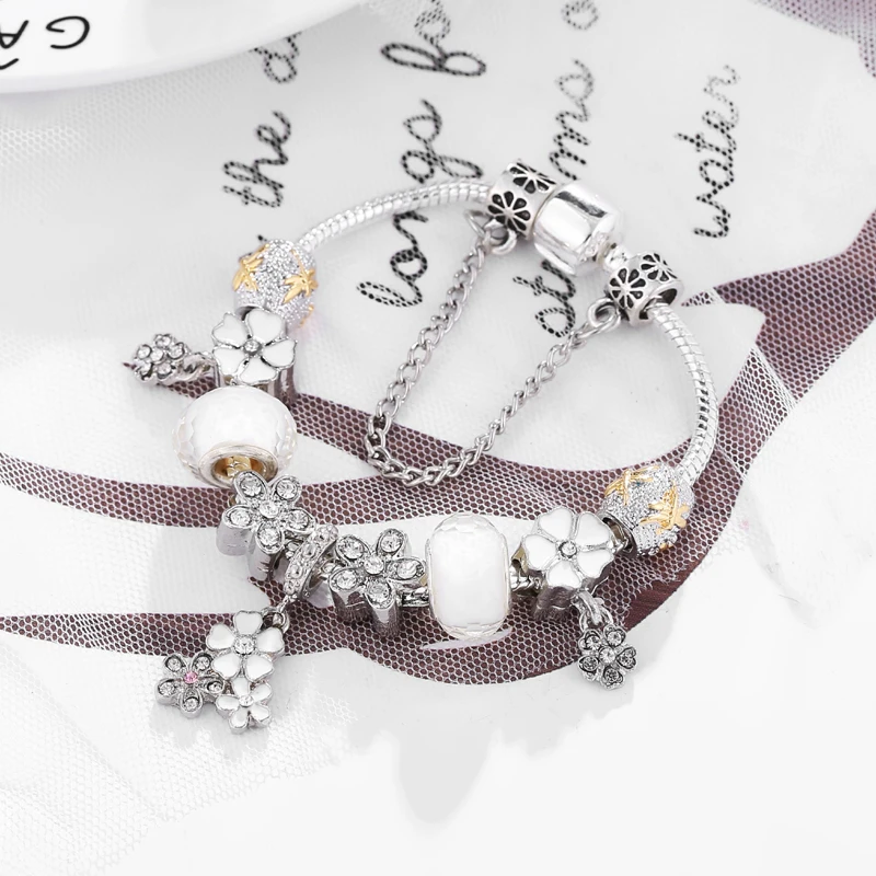 Boosbiy оригинальные очаровательные браслеты и браслеты для женщин Pulseiras серебряный бренд браслет, Женская Бижутерия Рождественский подарок BBA273