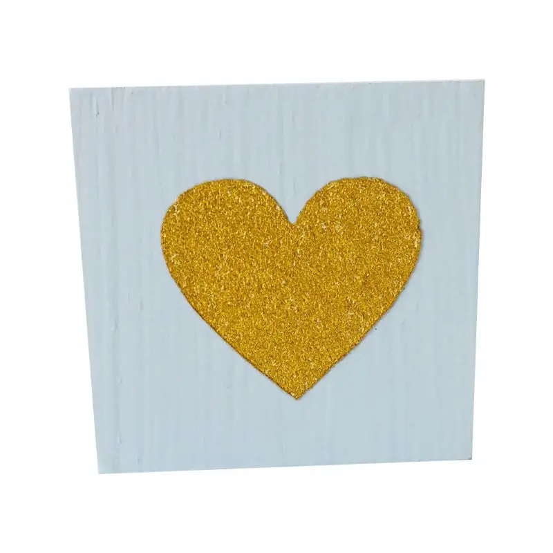 Синий Baby Room Fashion Soft Assembly Furnishings Solid Wood Flash Gold Love Heart Square Cube Ornaments Photography Decoration Prop - Цвет: Синий