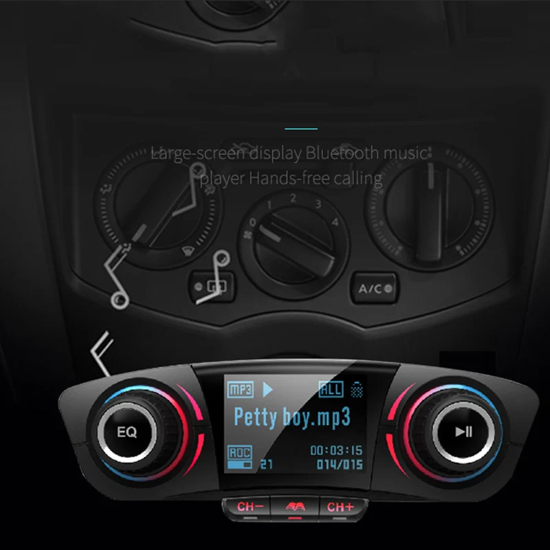 Hands Free беспроводной Bluetooth fm-передатчик Aux модулятор Автомобильный комплект автомобильный аудио mp3-плеер с двойным USB зарядным устройством автомобильные аксессуары