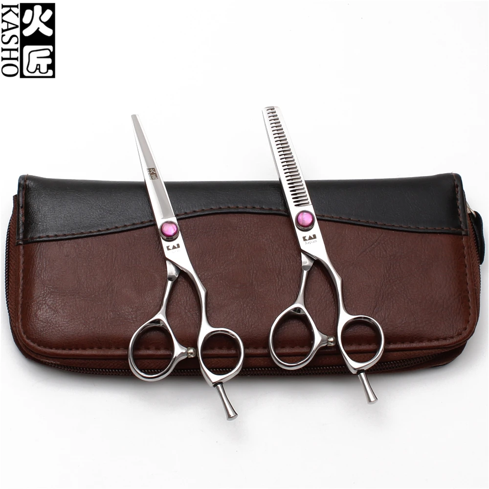 H9014 6 &quot17 5 см Япония 440C Kasho Парикмахерские ножницы филировочные Профессиональные