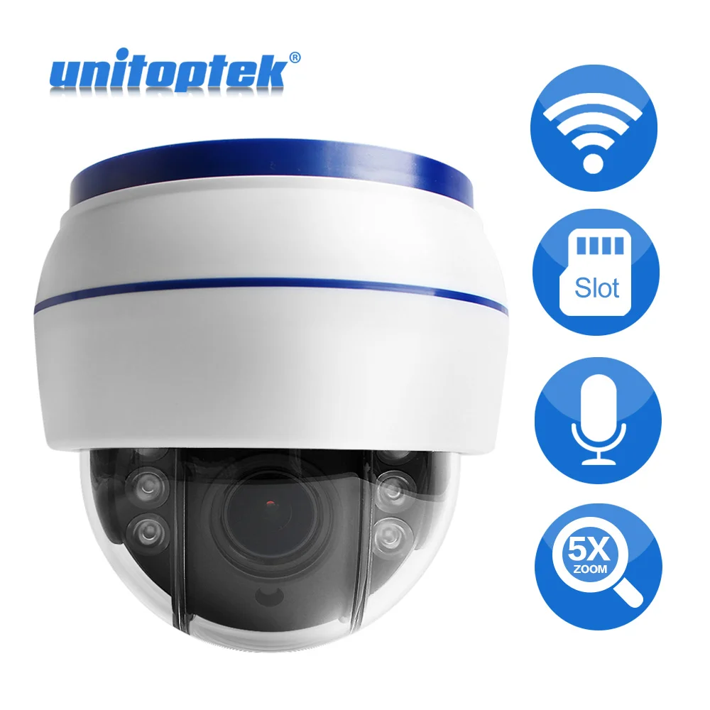 HD 1080P Беспроводная PTZ IP камера Wifi 5X оптический зум 2 7 13 5 мм скоростная купольная
