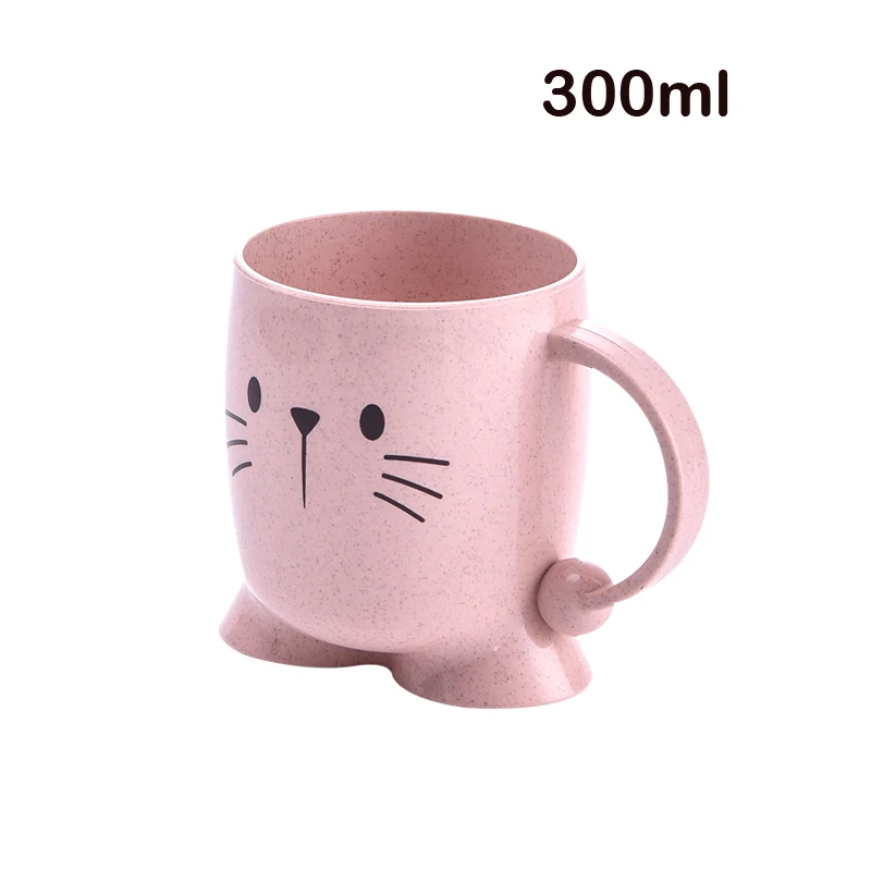 Pink Bear Cup 1 шт., новинка, милый кот, животное, медведь, собака, молоко, кружка, ПП, пшеница, пластик, для малышей, детей, кофе, чай, чашка, хорошие подарки - Цвет: Pink Bear Cup