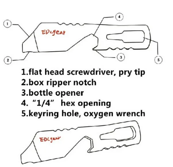 EDCGEAR Mini Multifunctional tool Pocket EDC Tool Pry Bar Screwdriver Bottle Opener outdoor | Спорт и развлечения