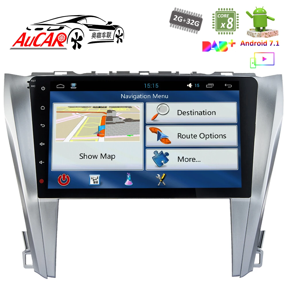 Android 7 1 10 дюймов Автомобильный dvd-плеер для Toyota Camry 2015-2017 Восьмиядерный 1024*600 радио с