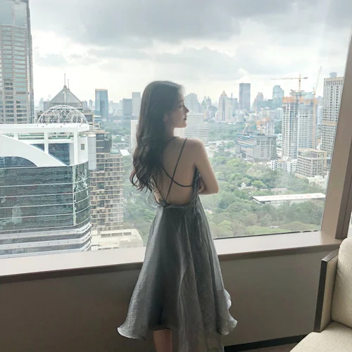Женское платье без рукавов с открытой спиной и | Женская одежда