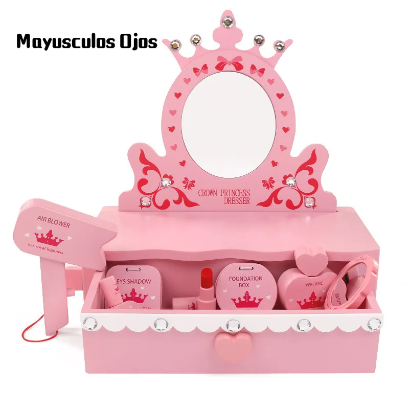 Детский игрушечный туалетный столик с короной имитация игрового дома для
