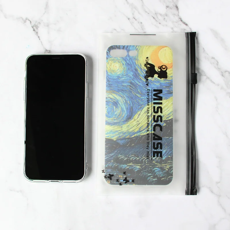 MISSCASE Phone Case for iphone X 10 7 8 Plus Van Gogh Star print Soft TPU Cover coque Apple iPhone 6 6s plus 5 5S SE |