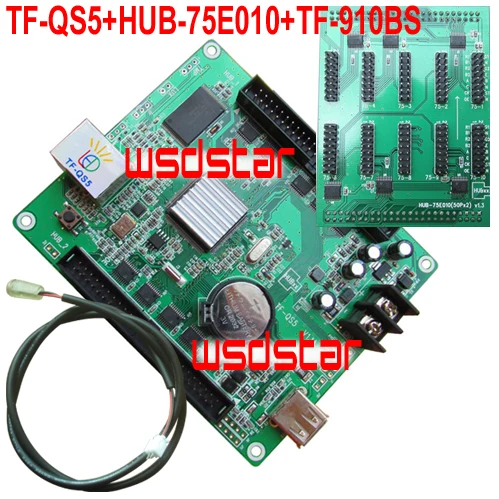 TF QS5 + HUB 75E010 910BS датчик яркости 10 * HUB75E 1/32 Scan 320*128 USB Lan порт полноцветная