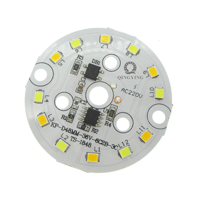 10 шт. 5 Вт 7 2835 SMD переменный ток 220 В фотопластина белый/теплый белый два цвета в