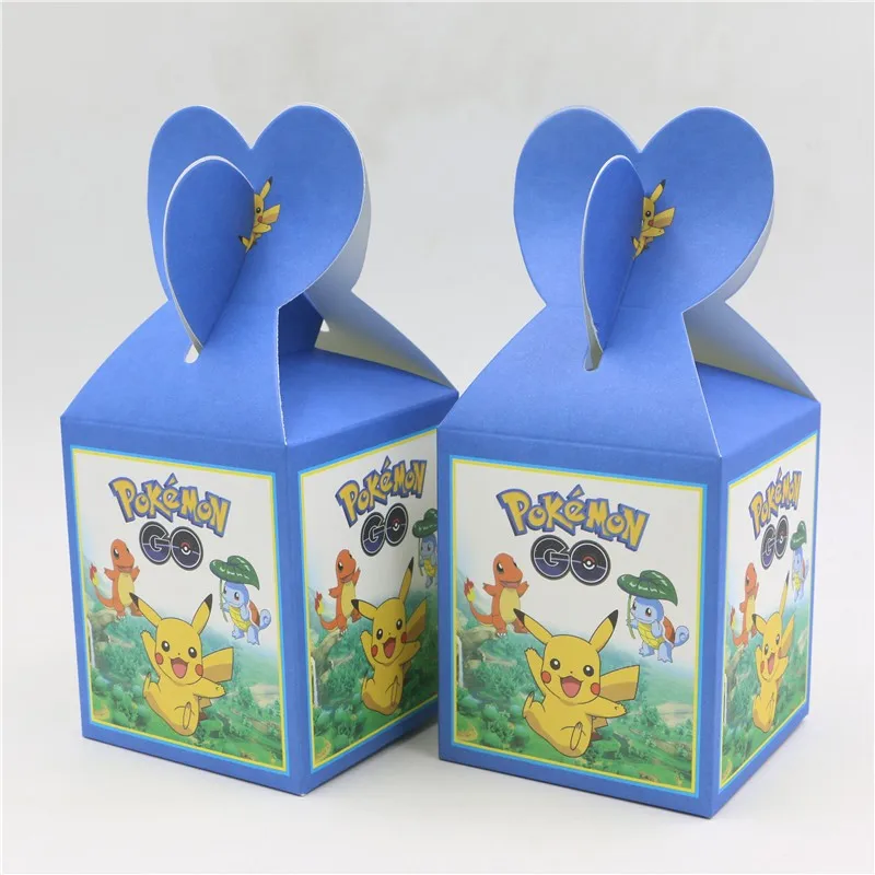 6pcs/set Pikachu theme Party Supplies Kids Birthday Baby Shower Decorations handle Gift Paper Box Candy supplies | Дом и сад