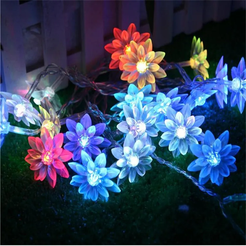 Светодиодная гирлянда с цветами лотоса 2 5 м 20 цветов|garland light|light christmasflower led string |