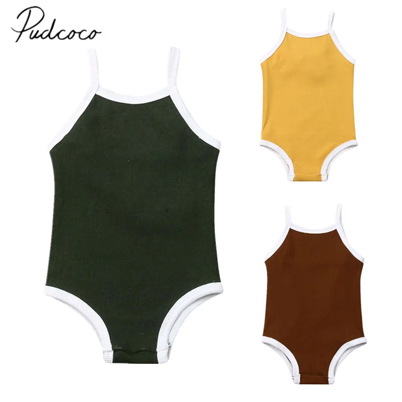 2019 Одежда для малышей новорожденных маленьких девочек ребра боди трикотажные Ям