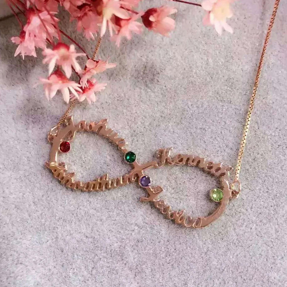 Ожерелье с подвеской Infinity ожерелье надписью подарок на Новый год