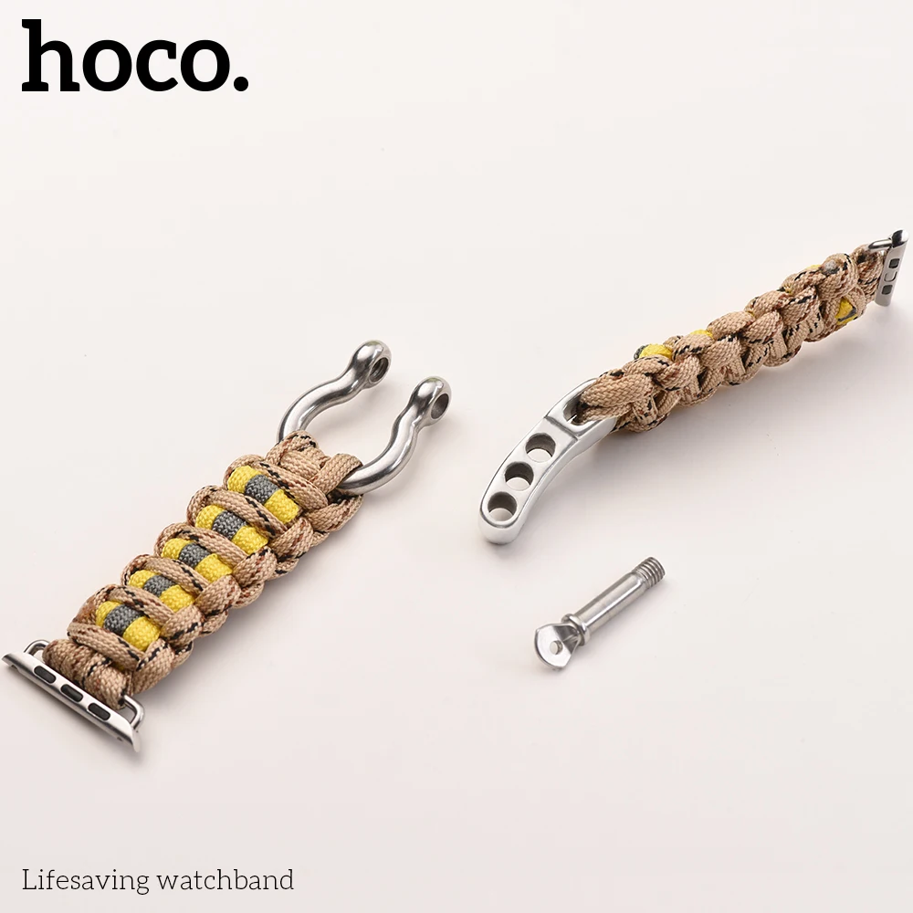 Запасные Спасательные Браслеты HOCO из мягкого нейлона для Apple Watch 4 3 2 1 совместимые