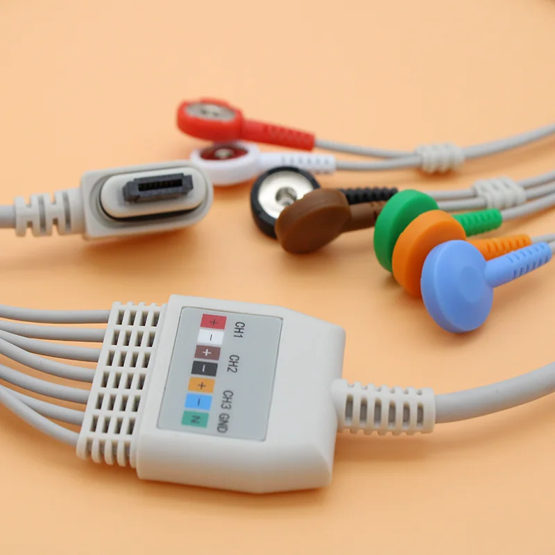 3 шт. Holter ECG EKG 7 проводной канальный кабель и электрод leadwire 2008594 004 GE seer light holter ecg