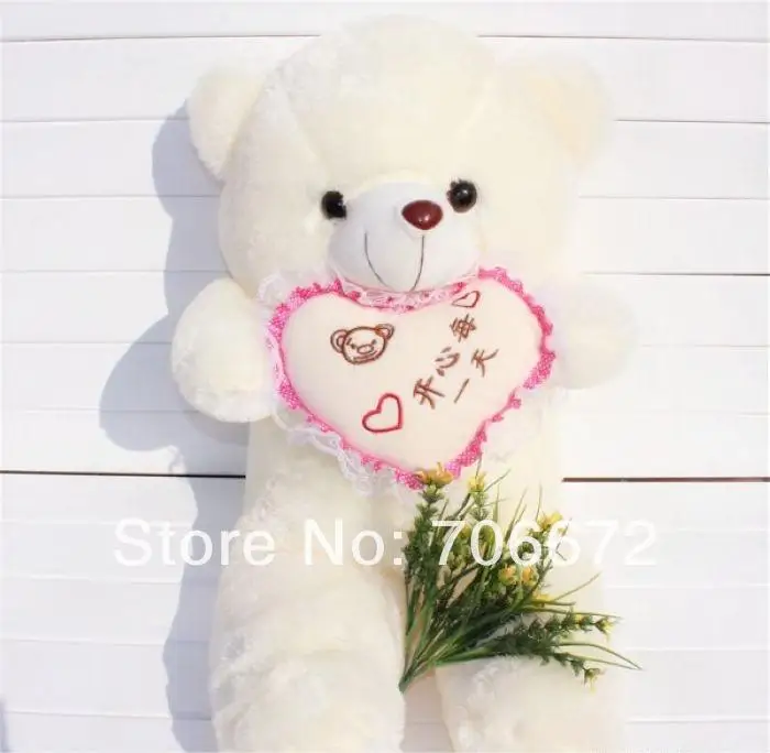 Новый мягкий медведь с китайскими словами означает счастье каждый день плюшевый