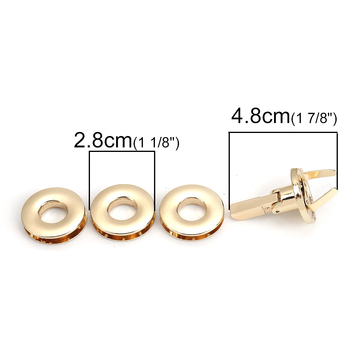 Zinc Based Alloy Purse Twist Turn Lock Golden Handbag Snap Clasps Bag Accessories 48mm(1 7/8&quot) X 26mm(1&quot) 28mm(1 1/8&quot) Dia 1 Set | Дом
