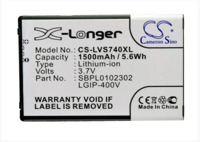 

Cameron Sino 1500mAh battery for LG Ally VS740 VS750 Fathom VS750 Vortex VS660 VS740 VS750 LGIP-400V SBPL0102302 SBPP0027402